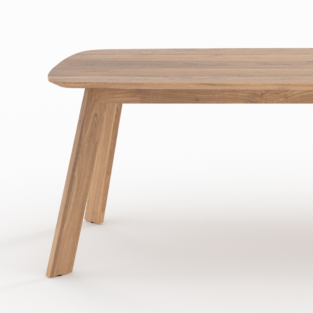 lumo table de jardin en bois de teck recycle 10 personnes 240 cm