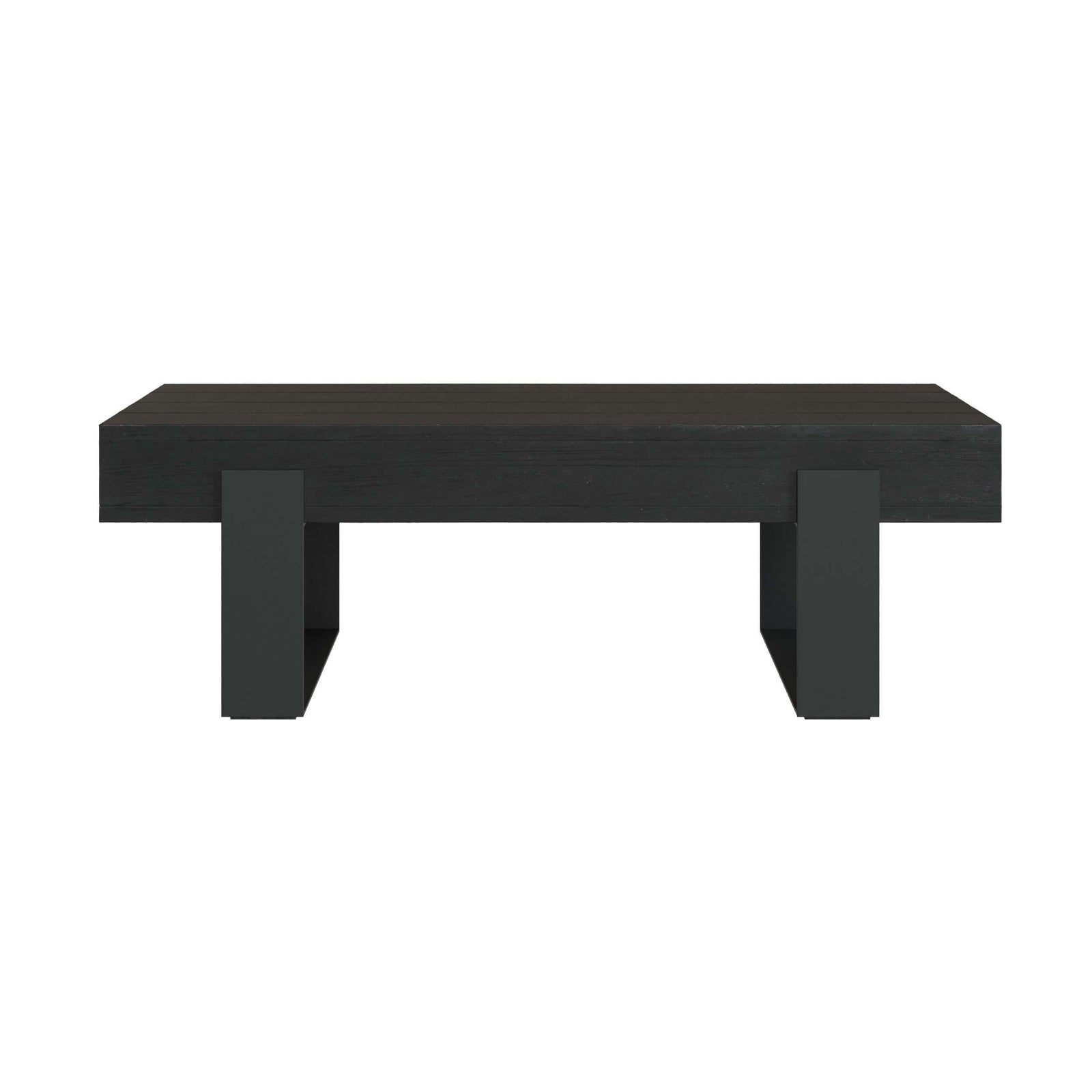 lya table basse bois de teck recycle et pieds metal