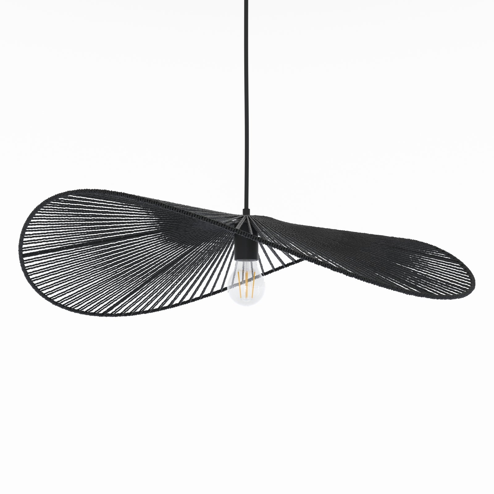 mada suspension noire en corde 75 cm