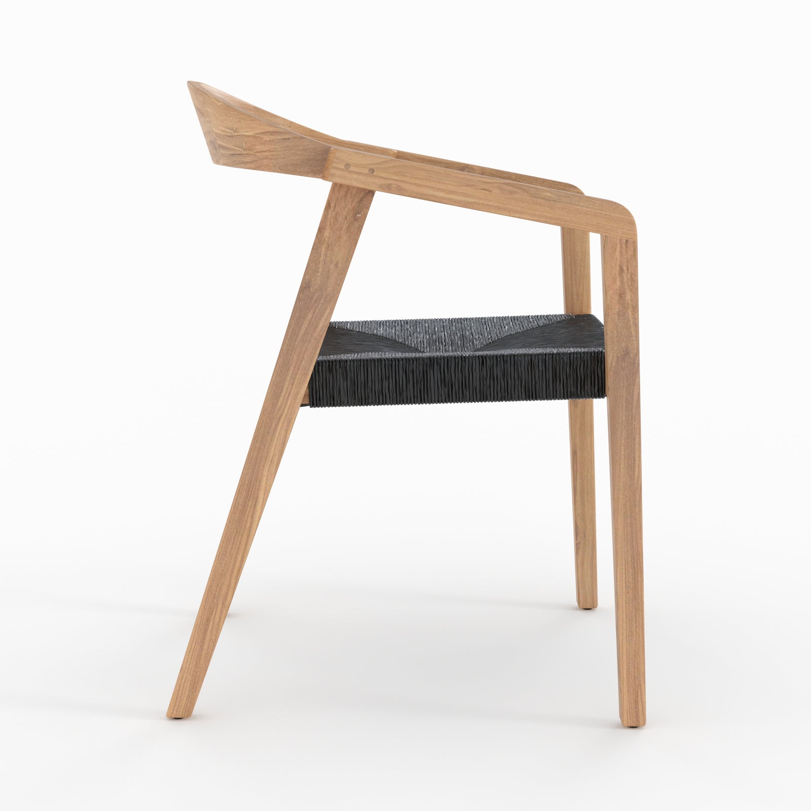 malio chaise de jardin en bois de teck recycle et rotin synthetique