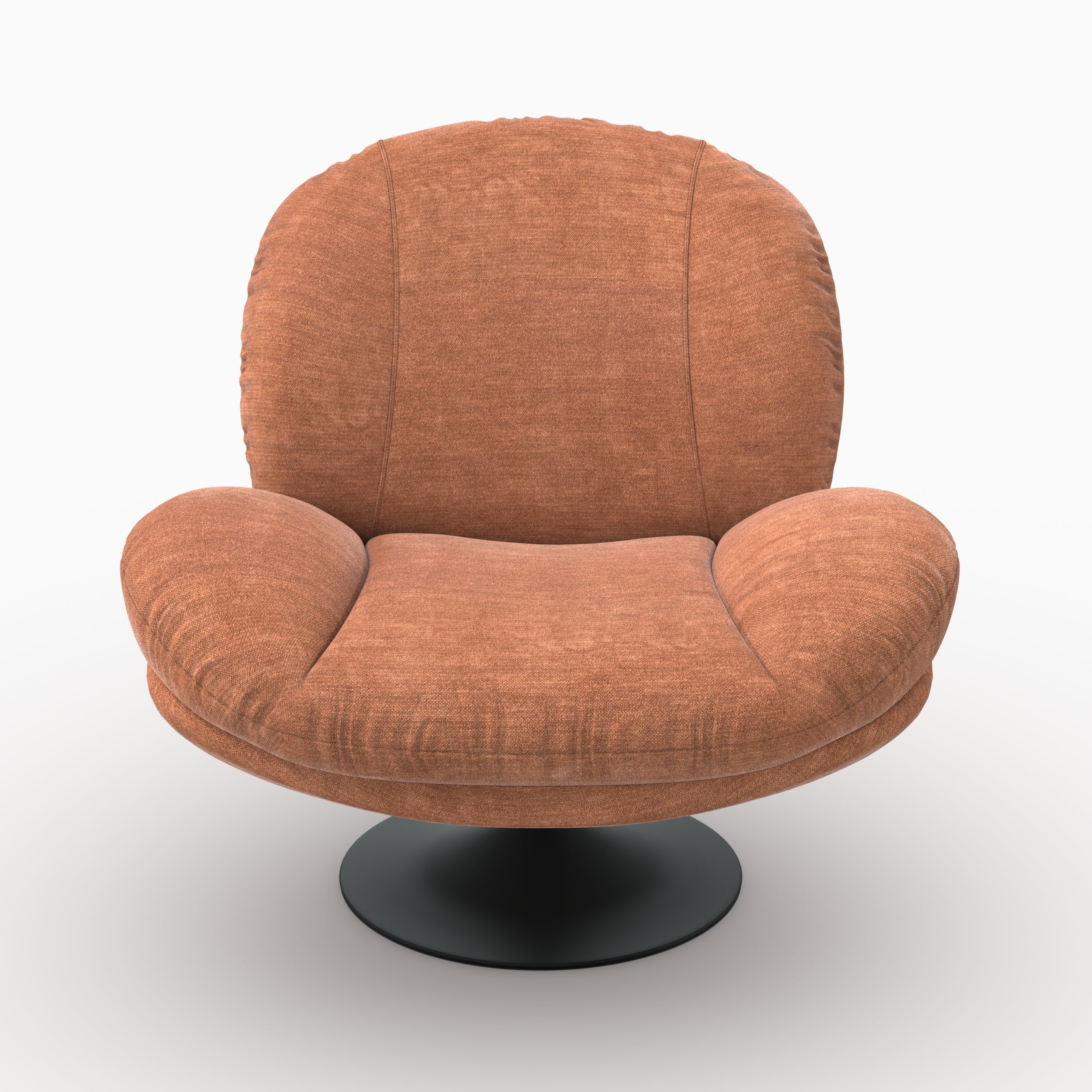 Sillón giratorio Ricci en tejido efecto terciopelo marrón