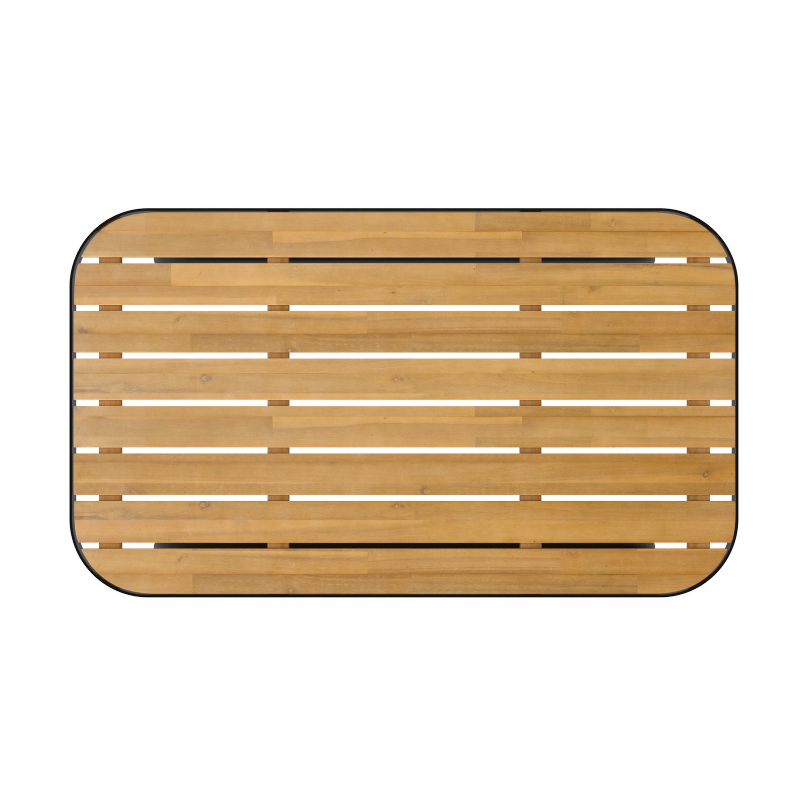 marta table basse de jardin en bois acacia pieds metal noir