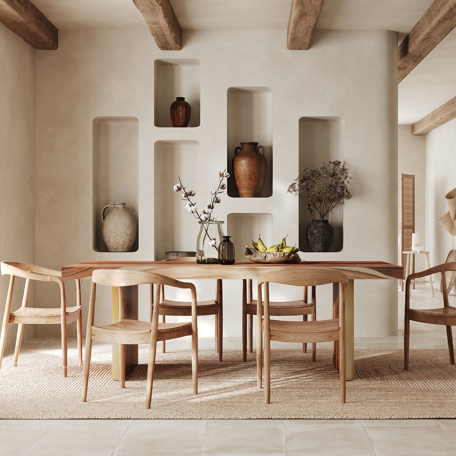 table en bois 8 places 220 cm tanah