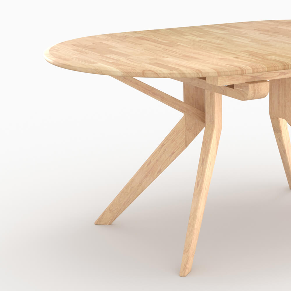 merlin table extensible bois clair hevea 6 8 personnes