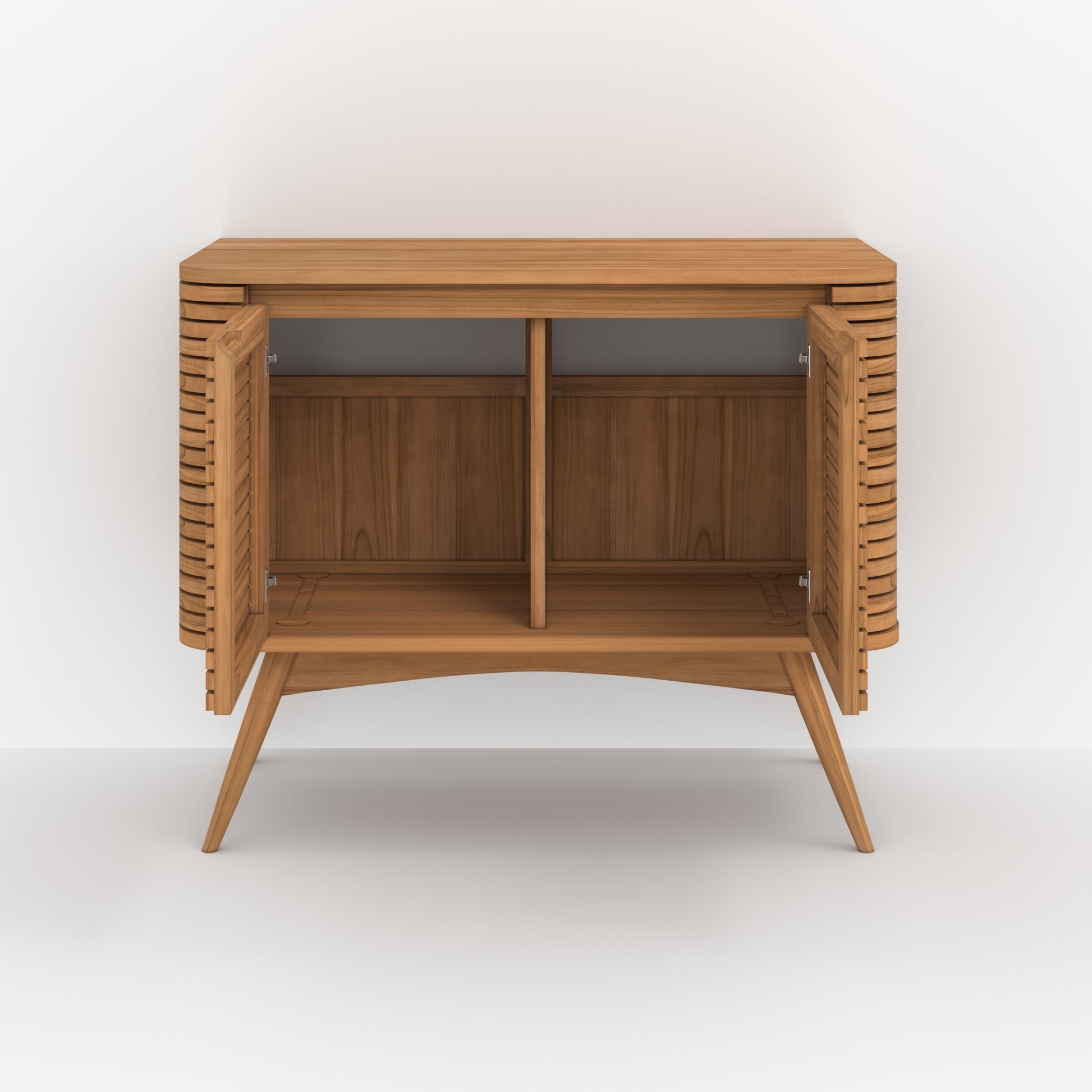 meuble de salle de bain auguste en bois de teck 100 cm rangement sdb