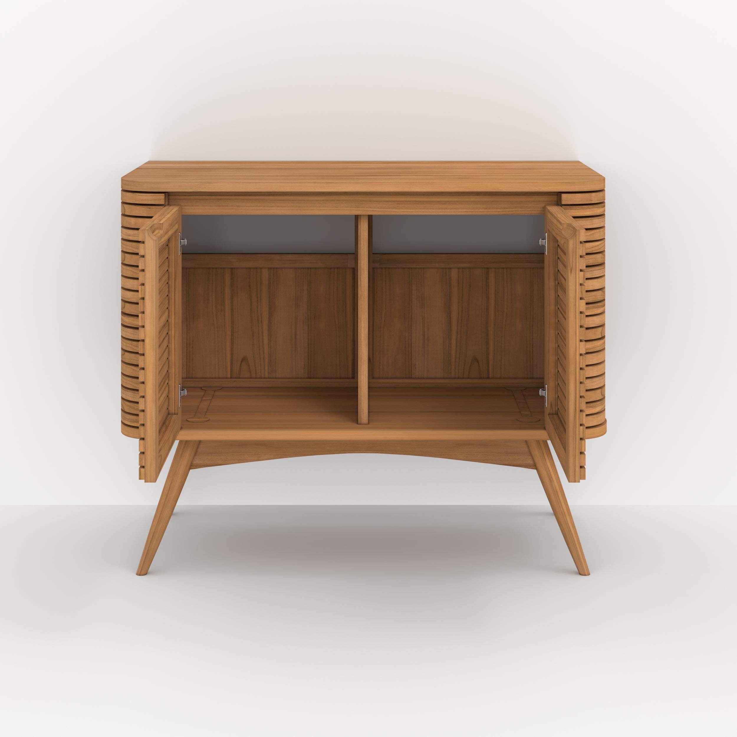 meuble de salle de bain auguste en bois de teck 100 cm rangement sdb