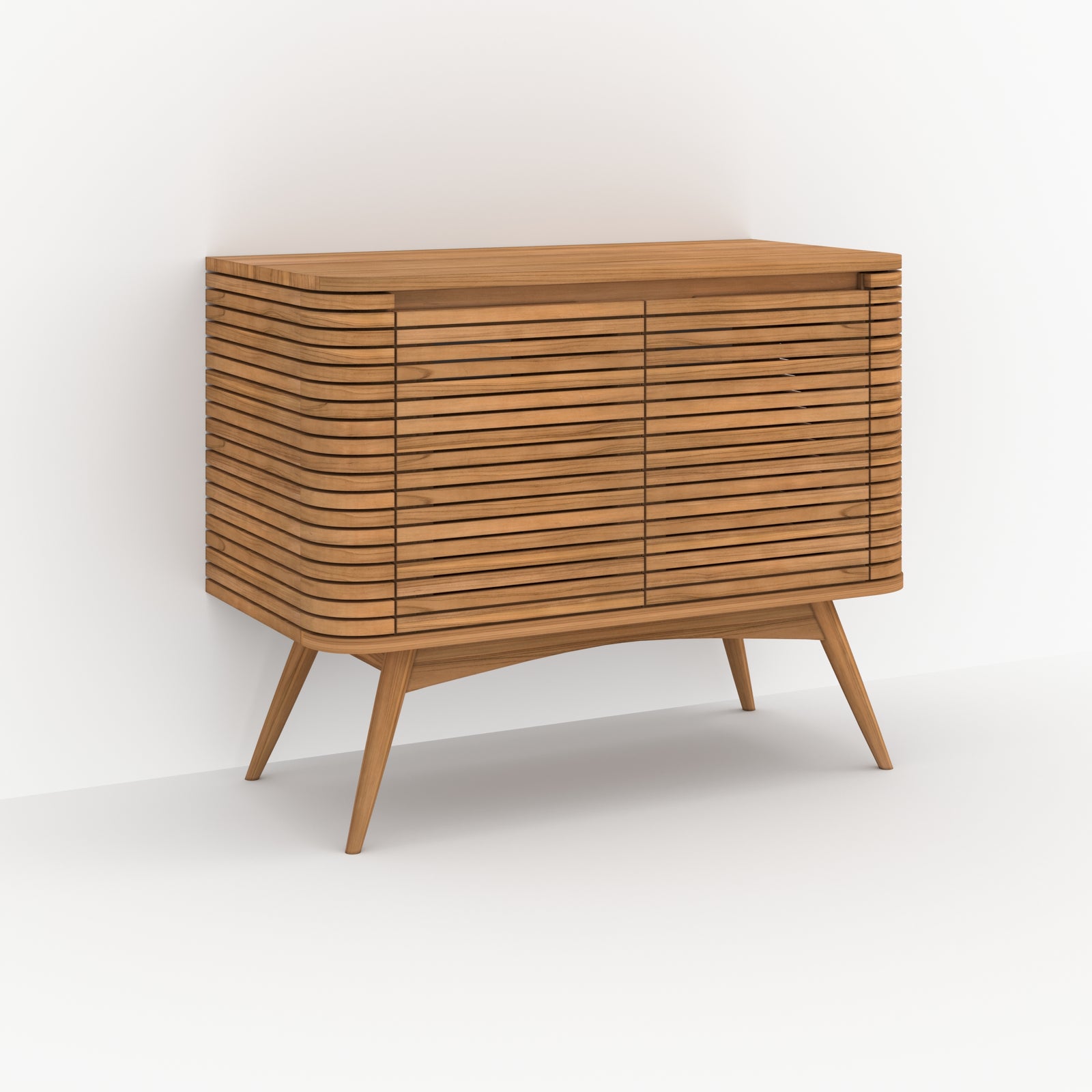 meuble de salle de bain auguste en bois de teck 100 cm rangement