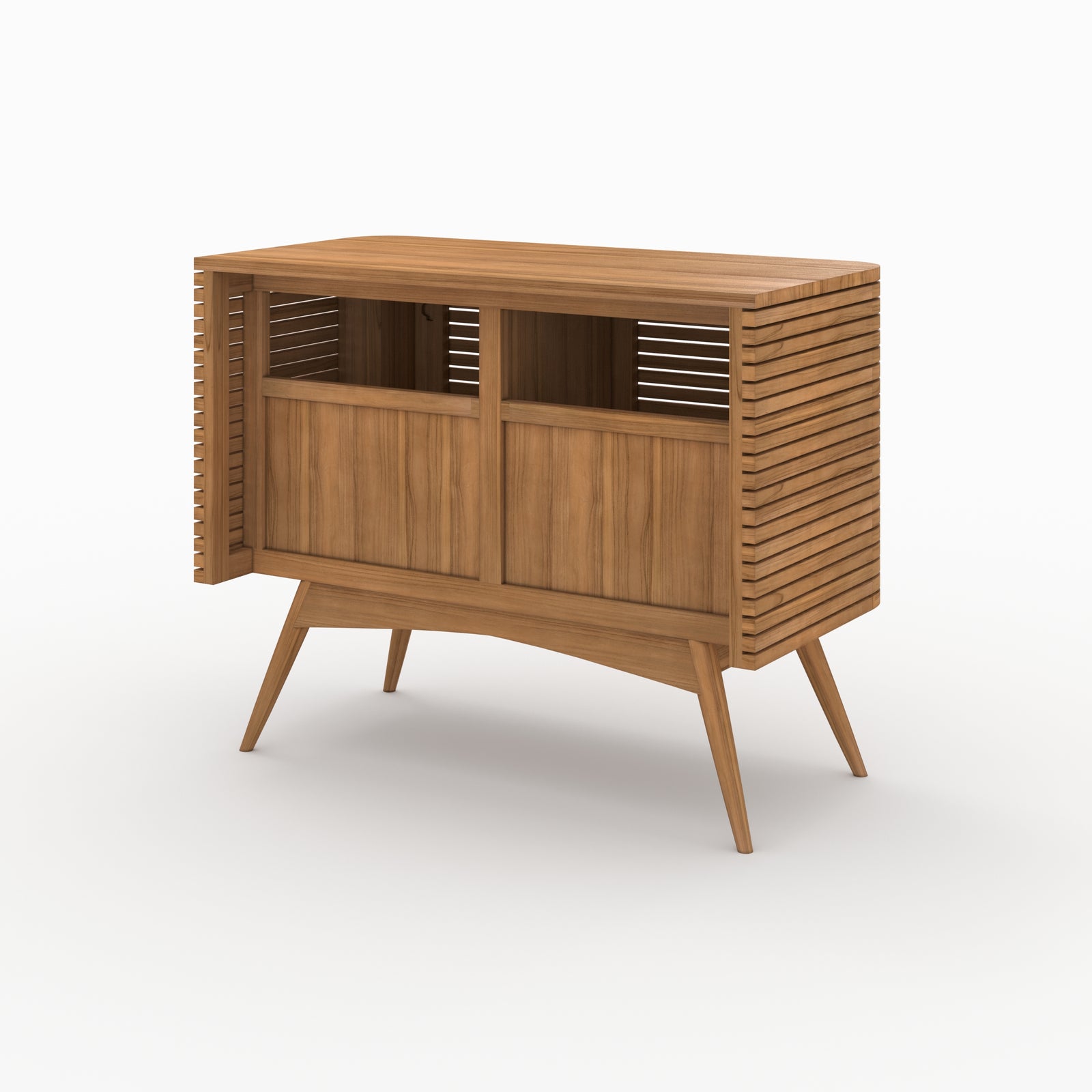 meuble de salle de bain auguste en bois teck 100 cm rangement