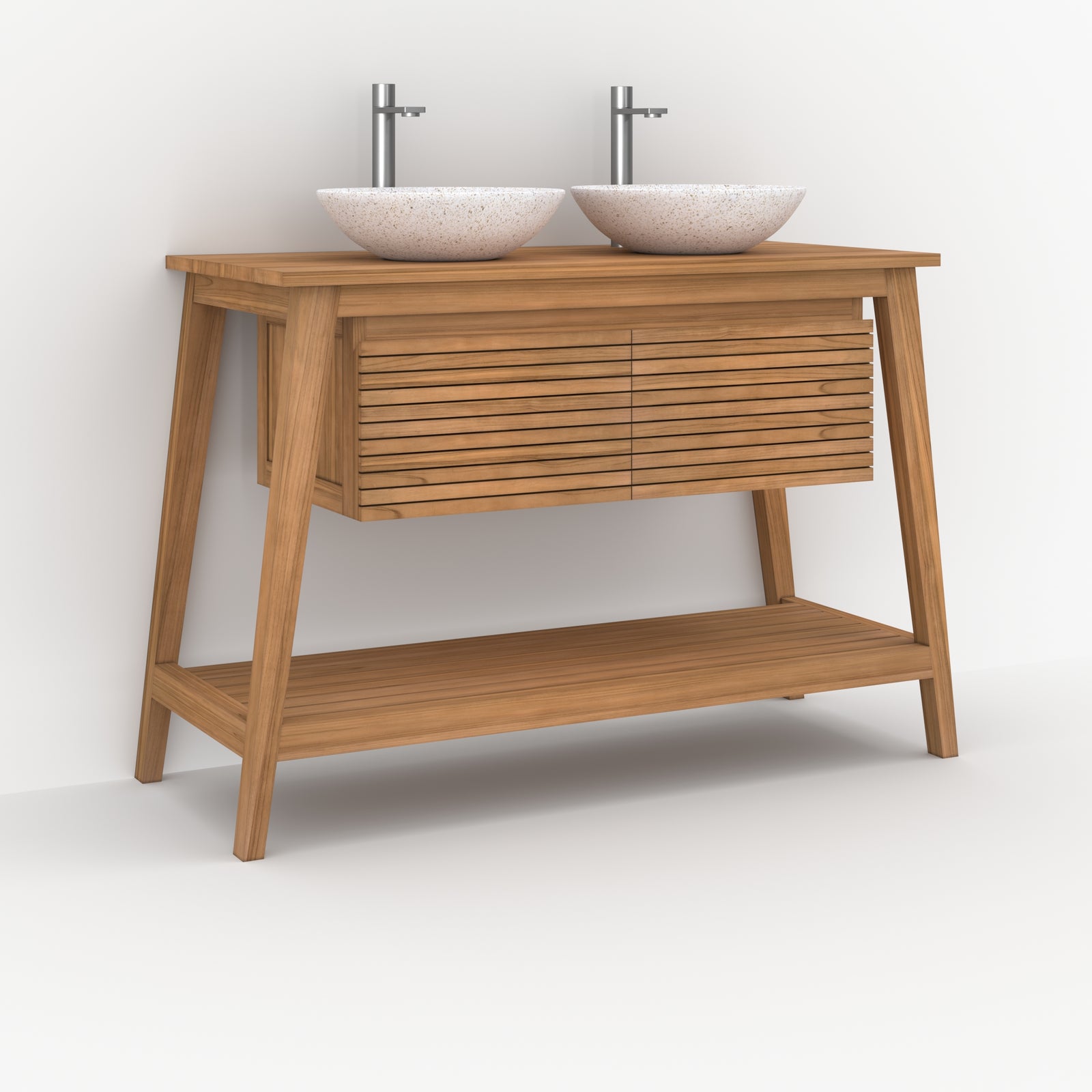 meuble de salle de bain cesar teck rectangulaire