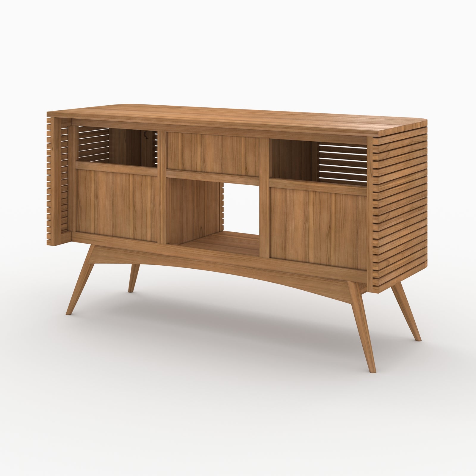 meuble de salle de bain en bois de teck avec une niche 140 cm auguste