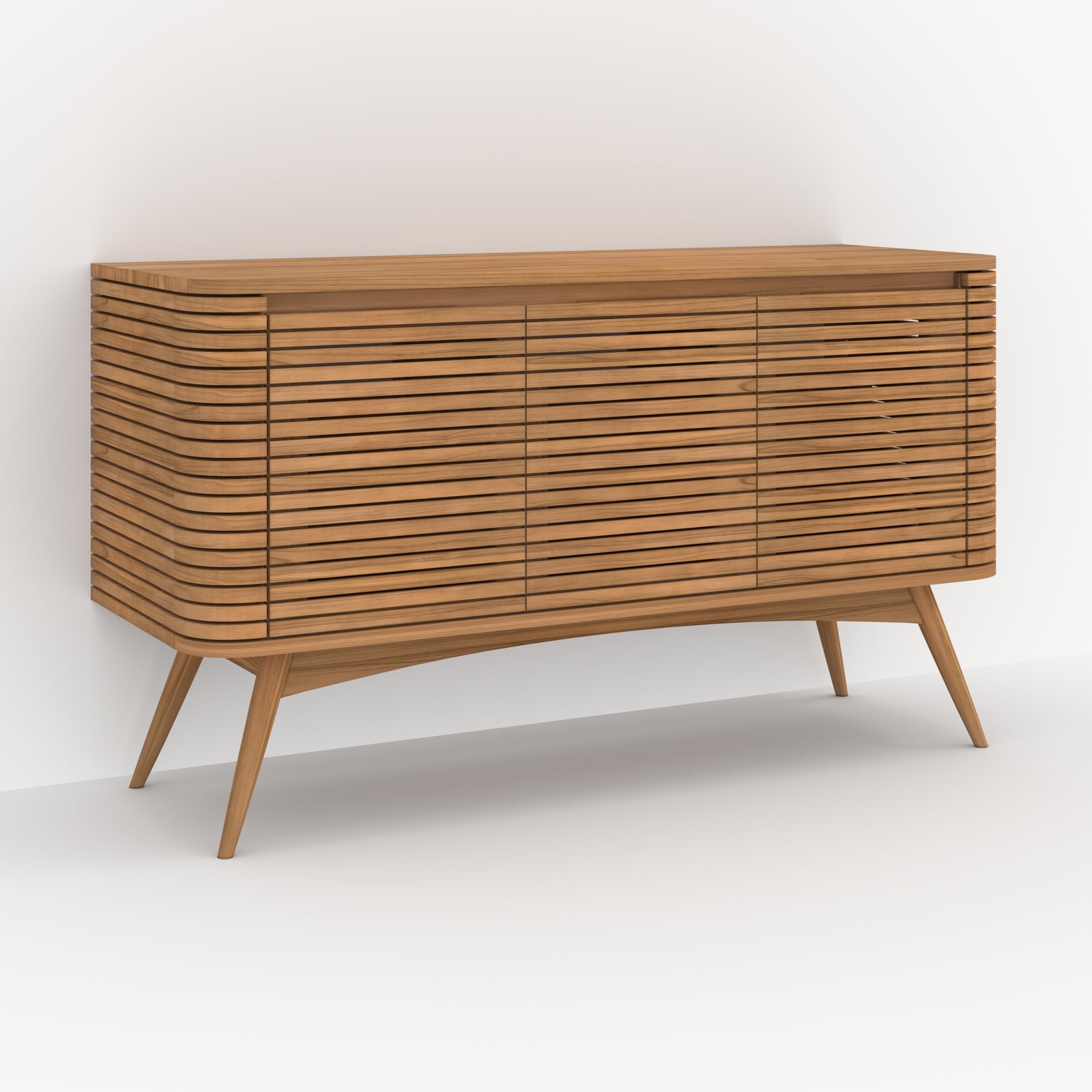 meuble de salle de bain en bois teck auguste 140 cm