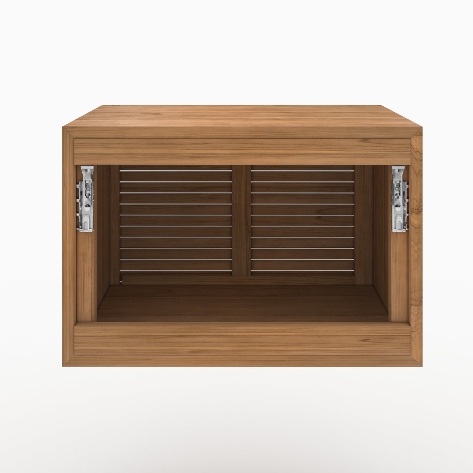 meuble de salle de bain en bois teck suspendu 60 cm raye