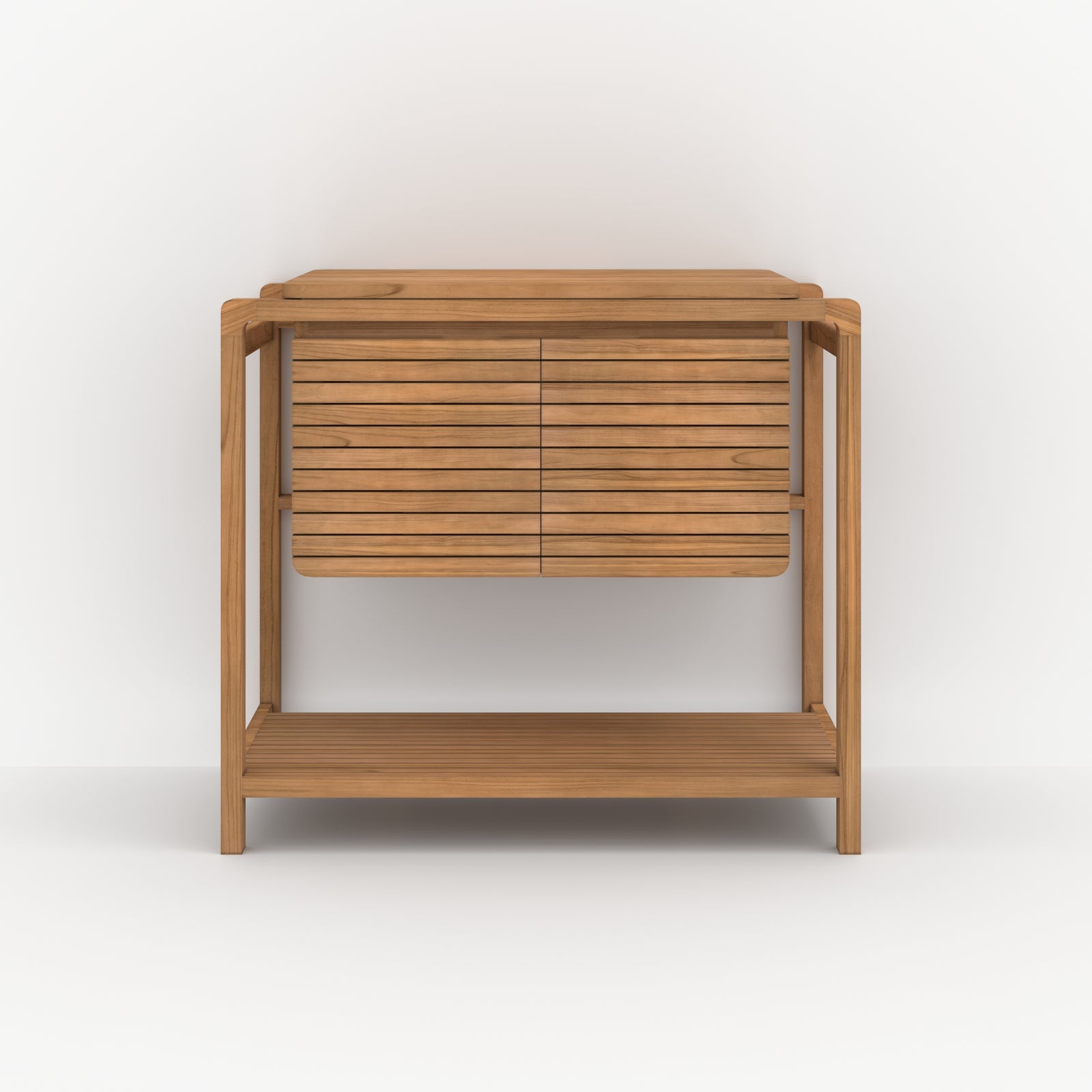 meuble de salle de bain lucette en teck 90 cm