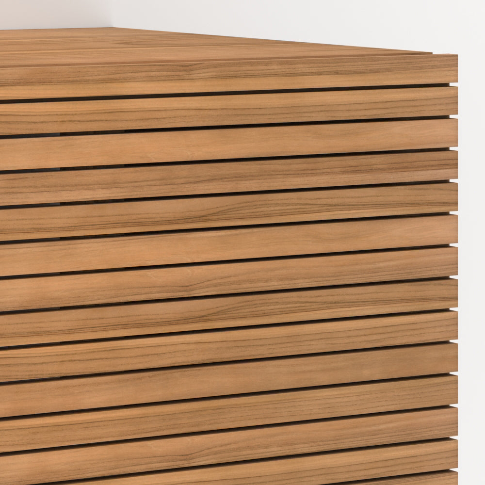 meuble de sdb bois de teck suspendu 60 cm raye salle de bain