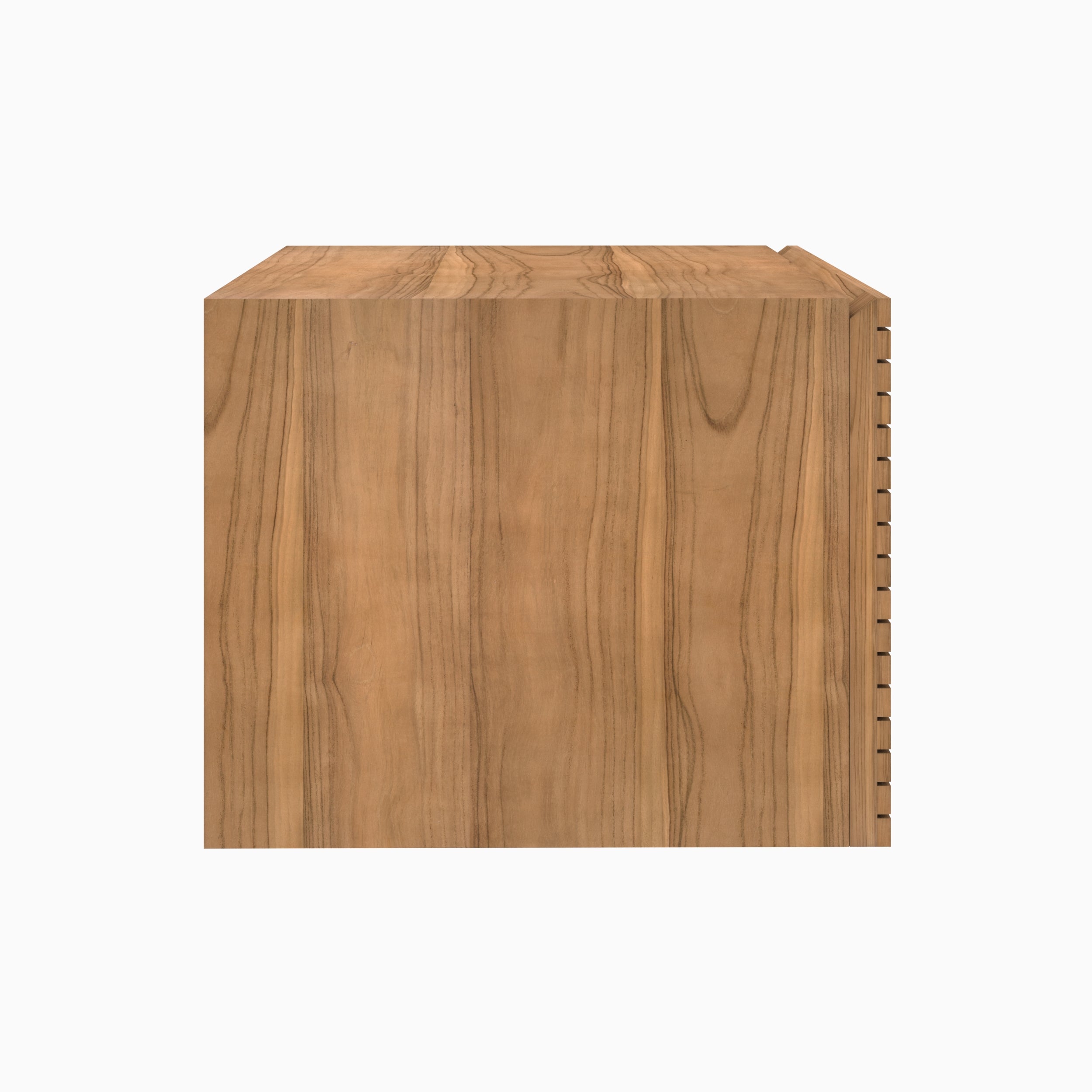 meuble de sdb bois de teck suspendu 60 cm raye