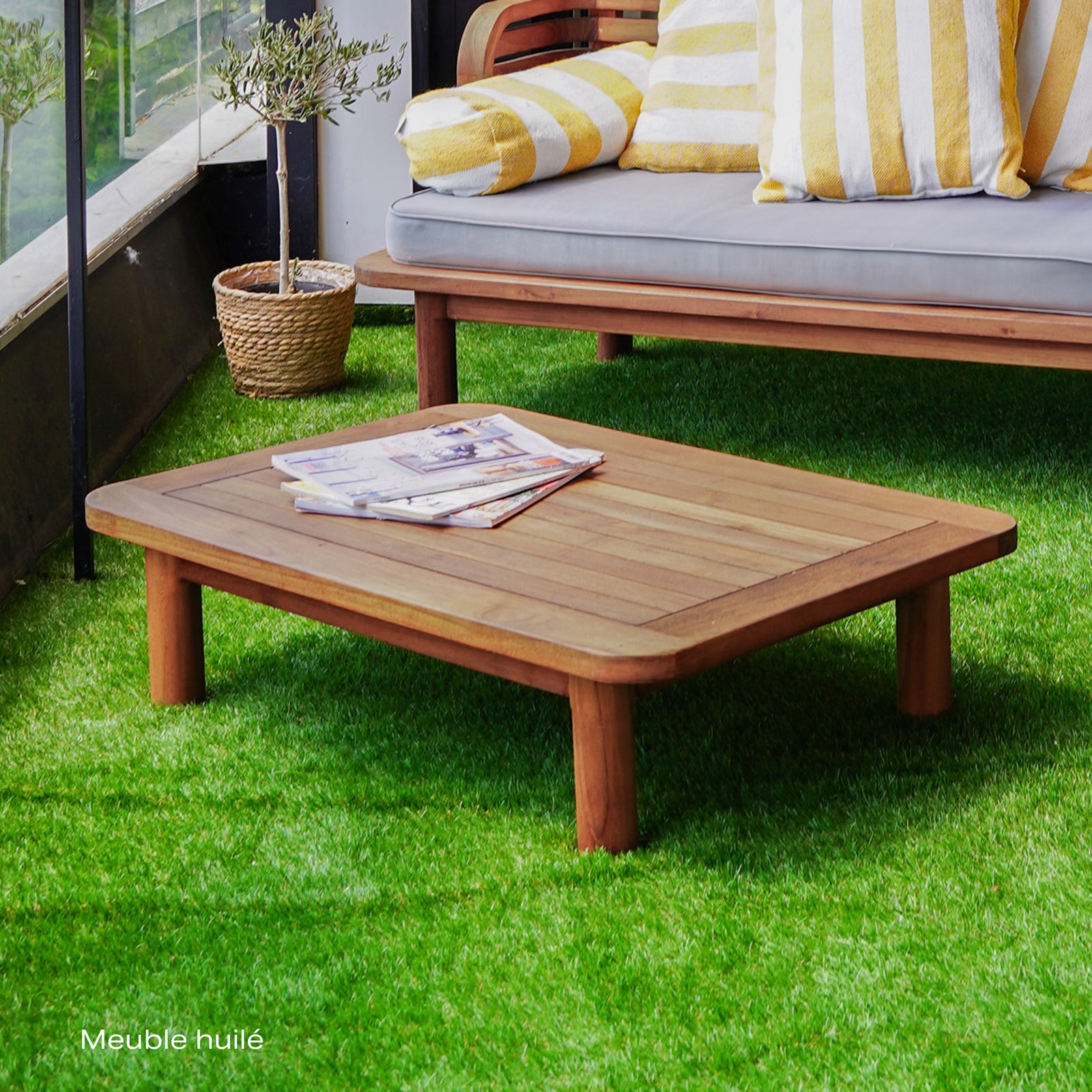 meuble huil_ table basse rectangulaire de jardin kilda teck rdv deco