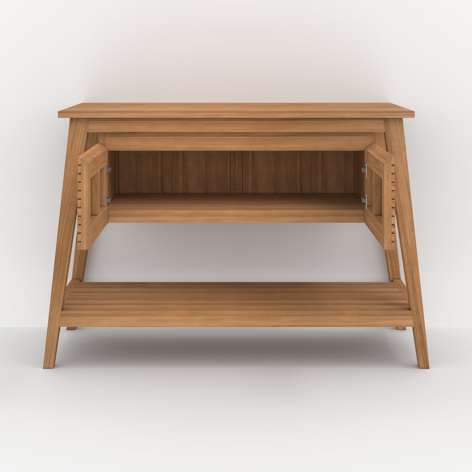 meuble salle de bain cesar teck massif 120 cm