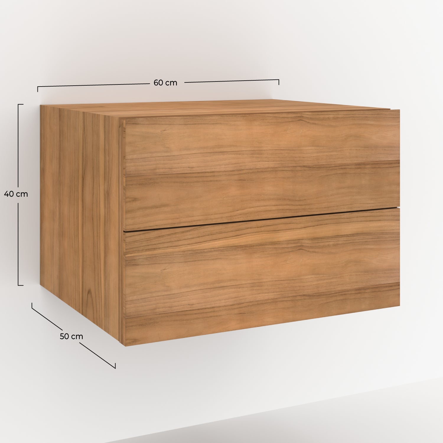meuble suspendu en bois de teck hera