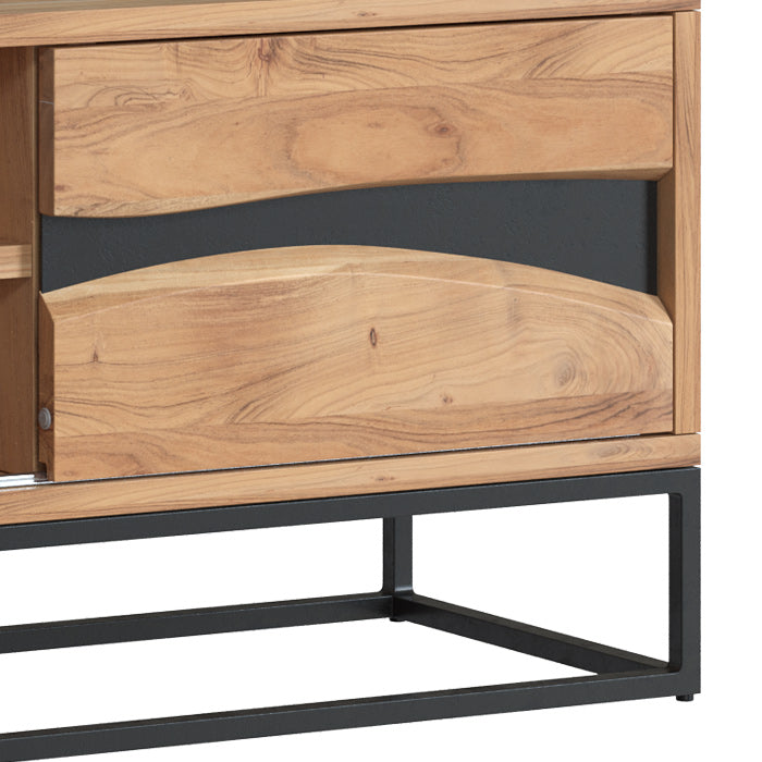 meuble tv 140 cm ethnque en bois clair