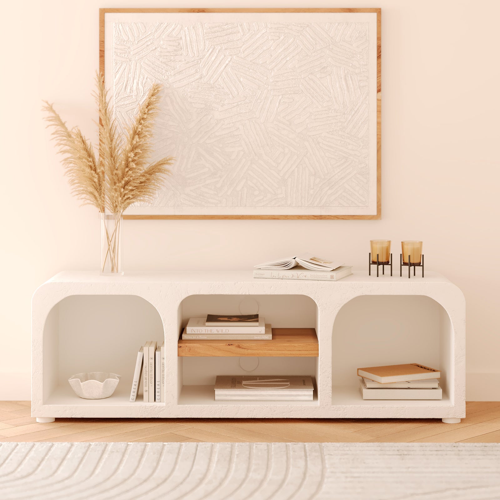 meuble tv beton blanc casse fira 140 cm