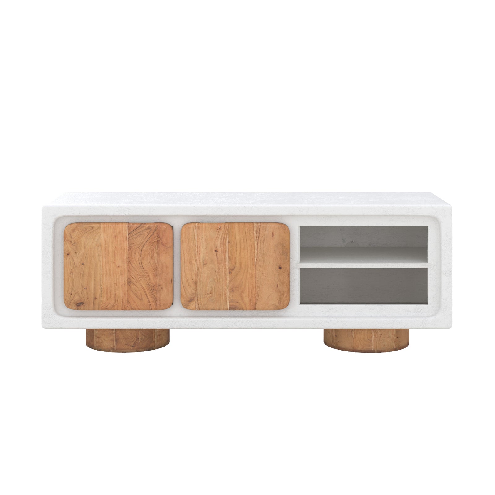 meuble tv eden 150 cm bois et blanc beton