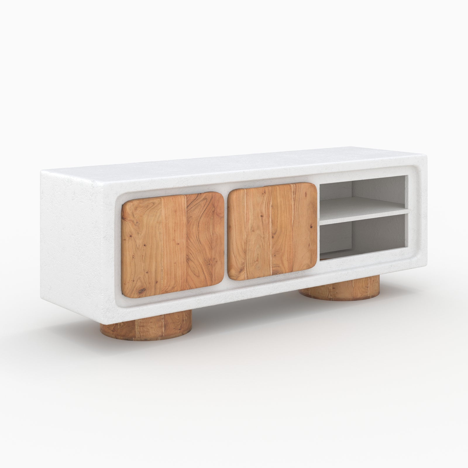 meuble tv eden en beton blanc casse