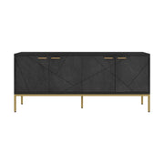 meuble tv en ardoise metal et bois de manguier marcelle