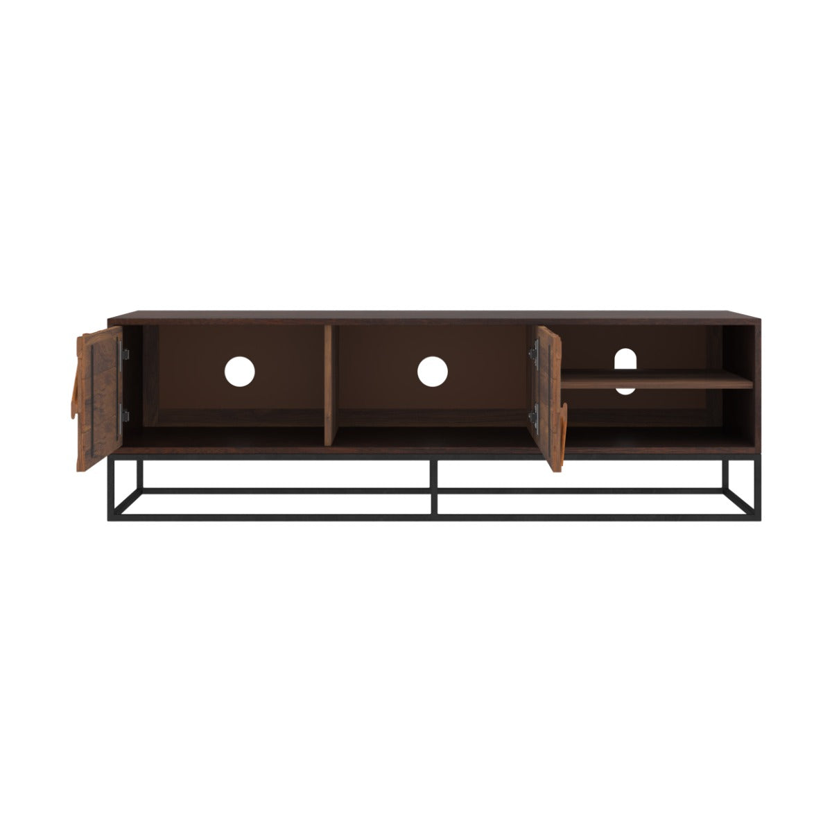 meuble tv en bois d acacia et bois recycle 145 cm