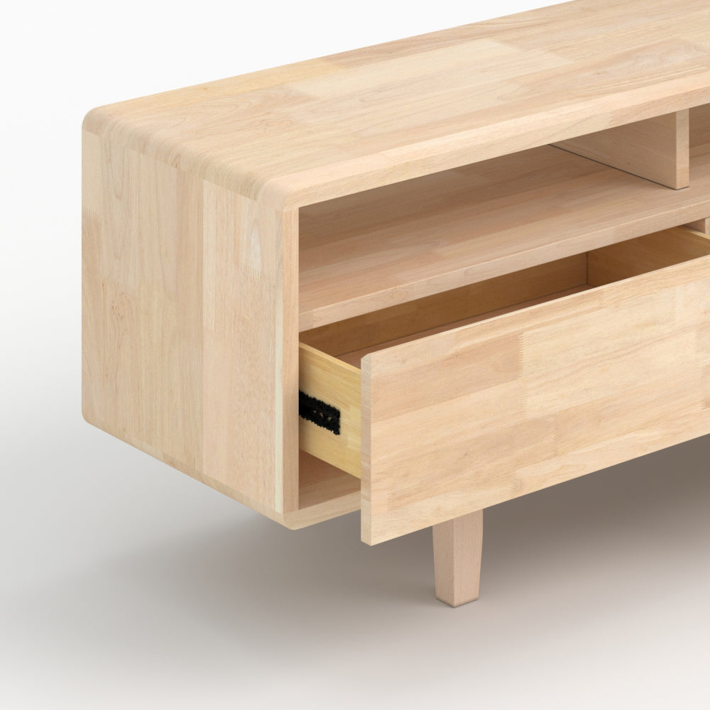 meuble tv en bois d hevea massif gisele avec rangement