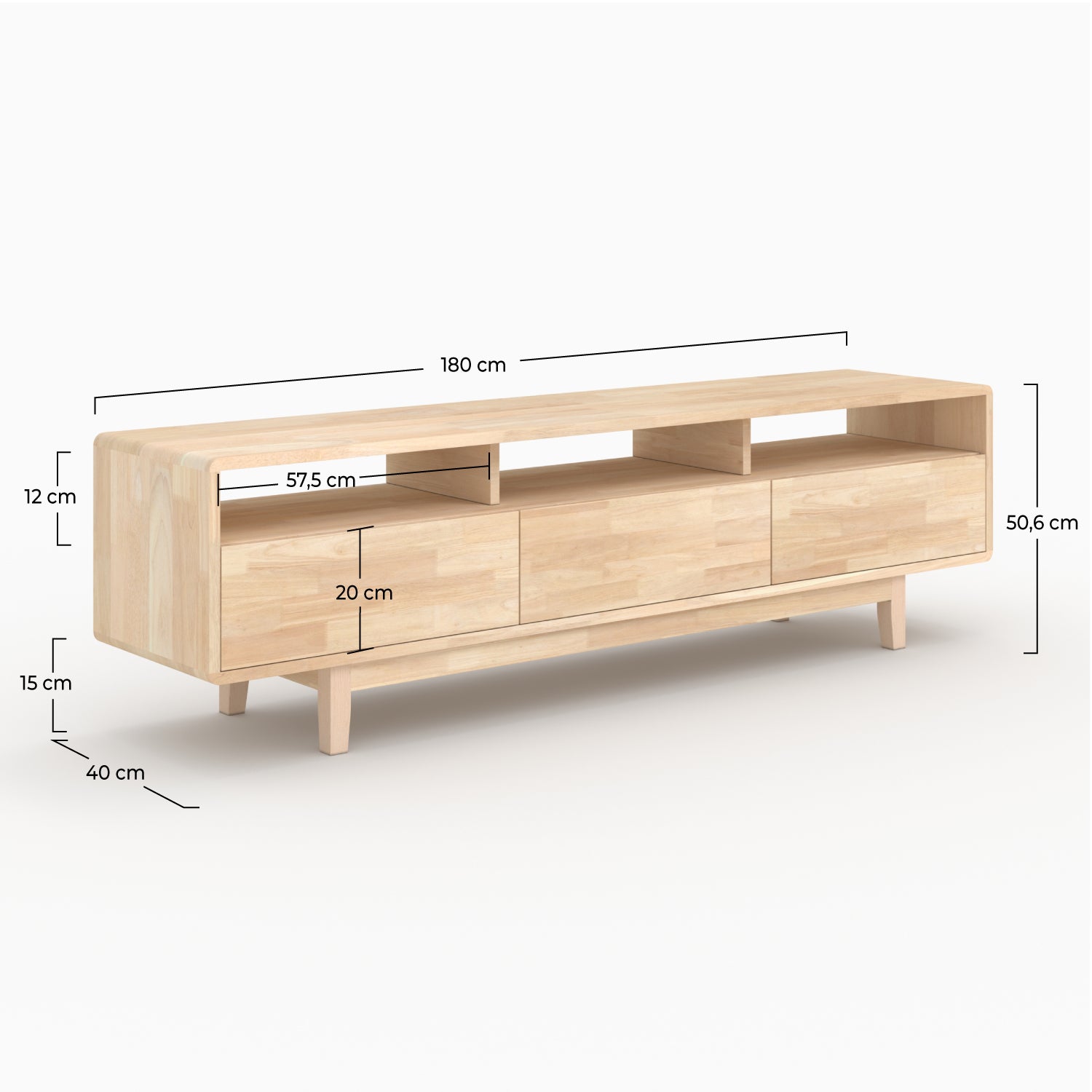 meuble tv en bois d hevea massif gisele rdv deco