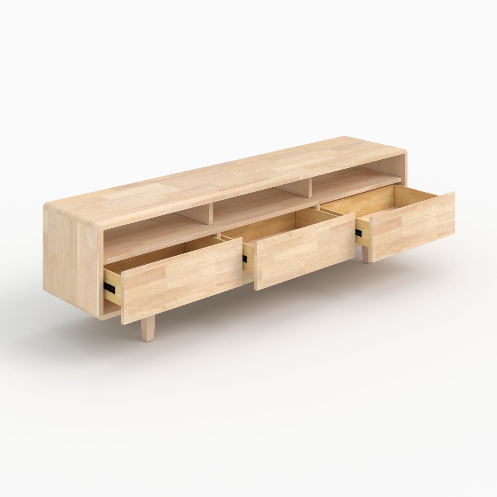 meuble tv en bois d hevea massif gisele