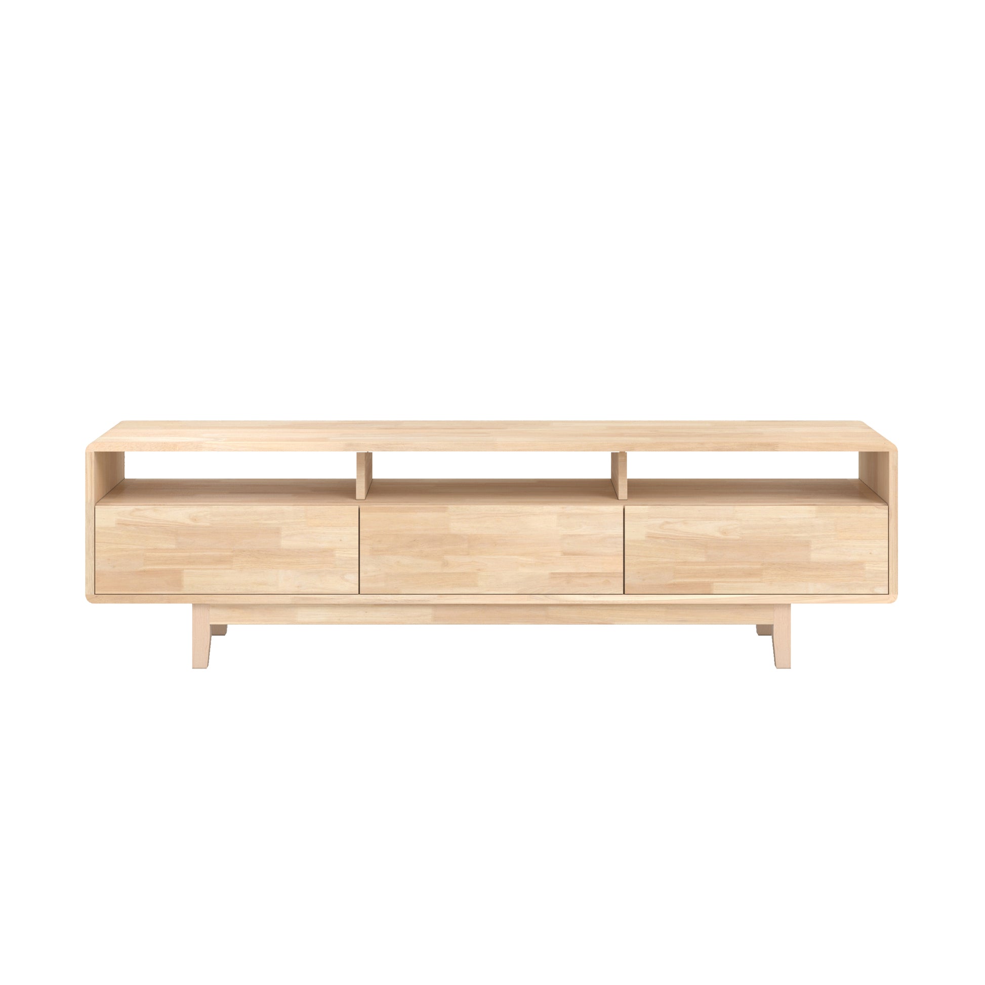 meuble tv gisele en bois d hevea massif fond blanc