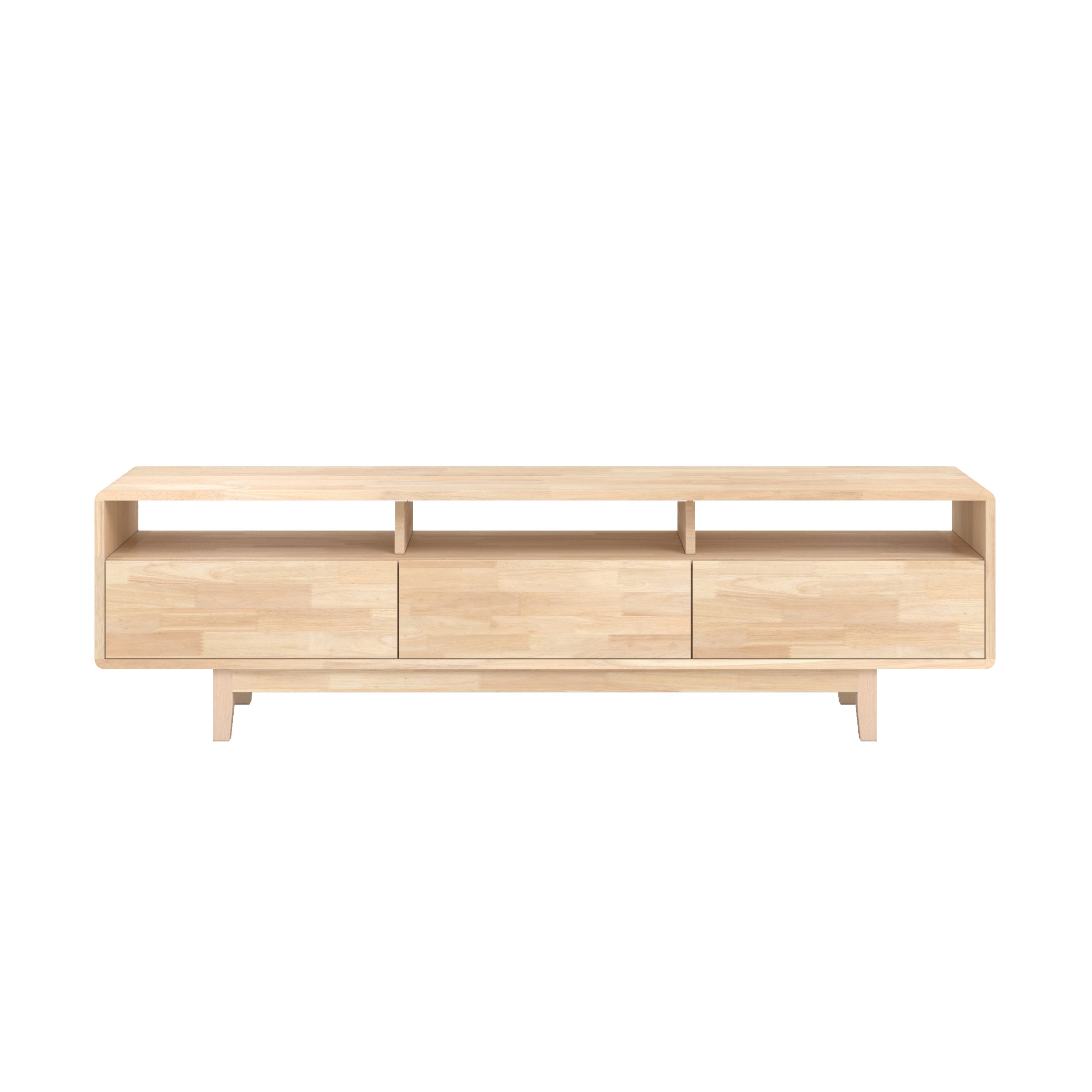 meuble tv gisele en bois d hevea massif fond blanc