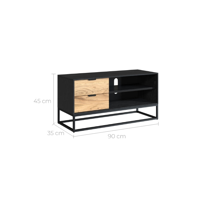 meuble tv jakson 90 cm en bois d acacia