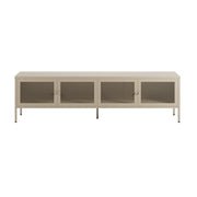 Meuble TV Latem en métal beige 4 portes, 160 cm