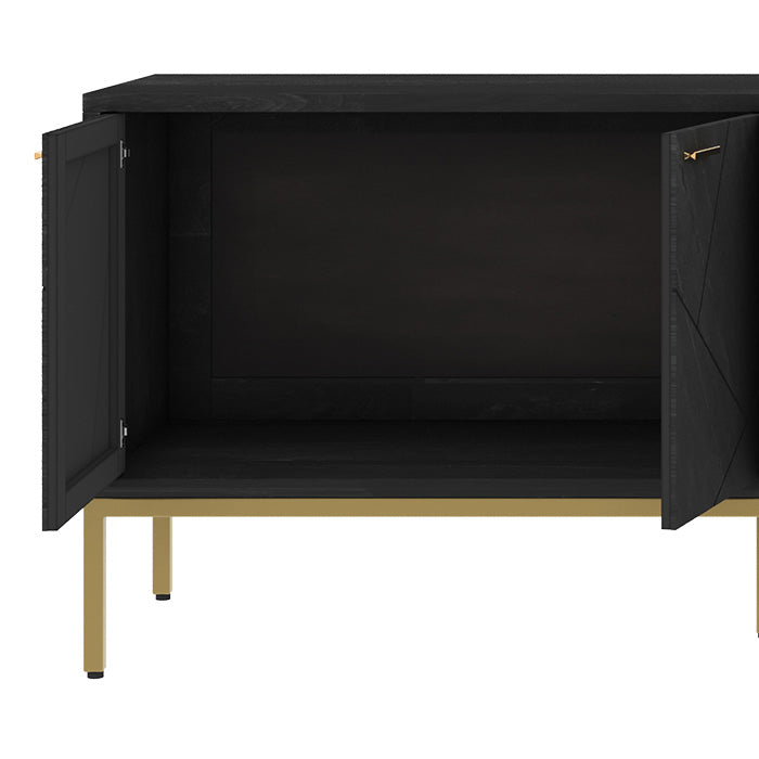 meuble tv marcelle 4 portes en ardoise metal et bois