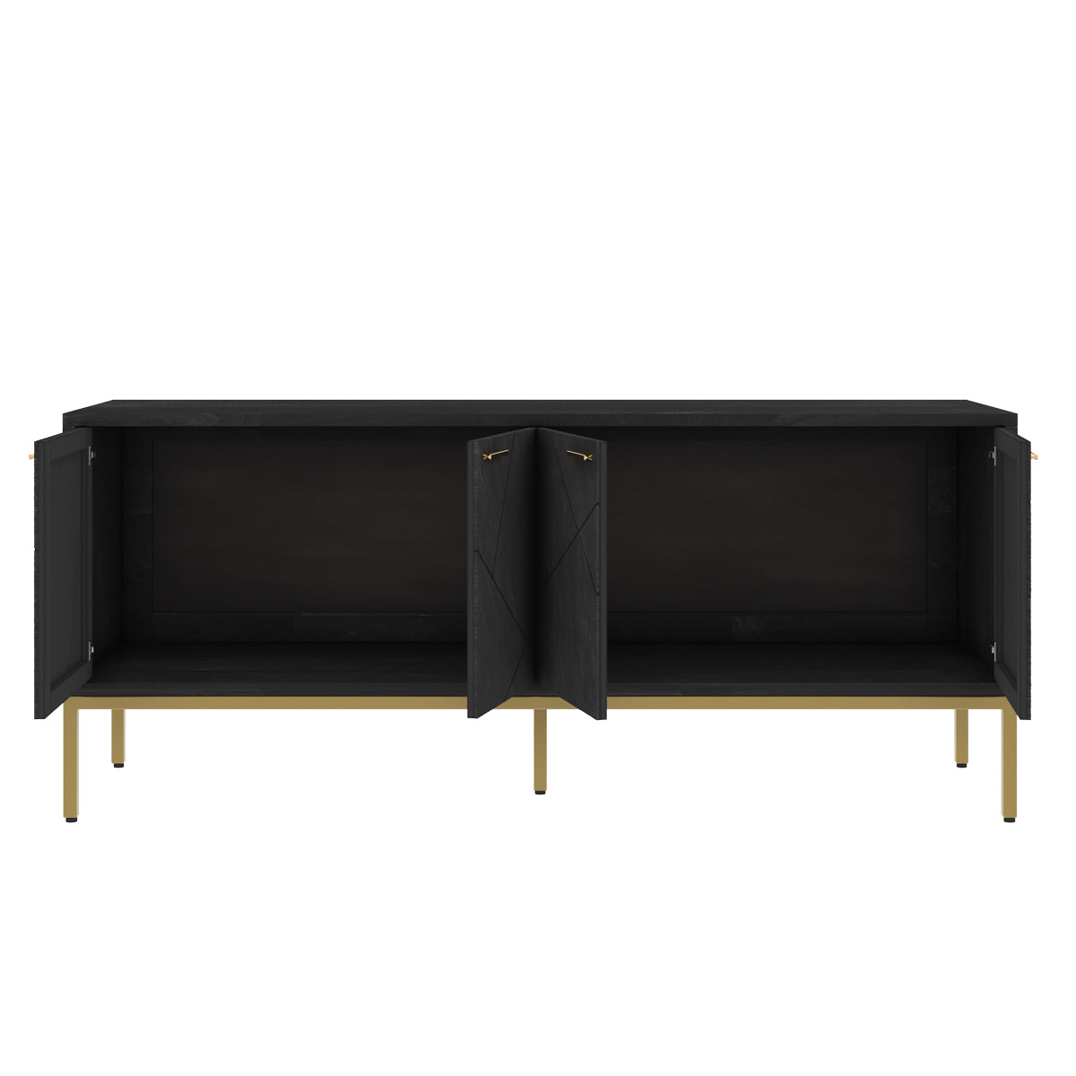 meuble tv marcelle 4 portes en ardoise metal
