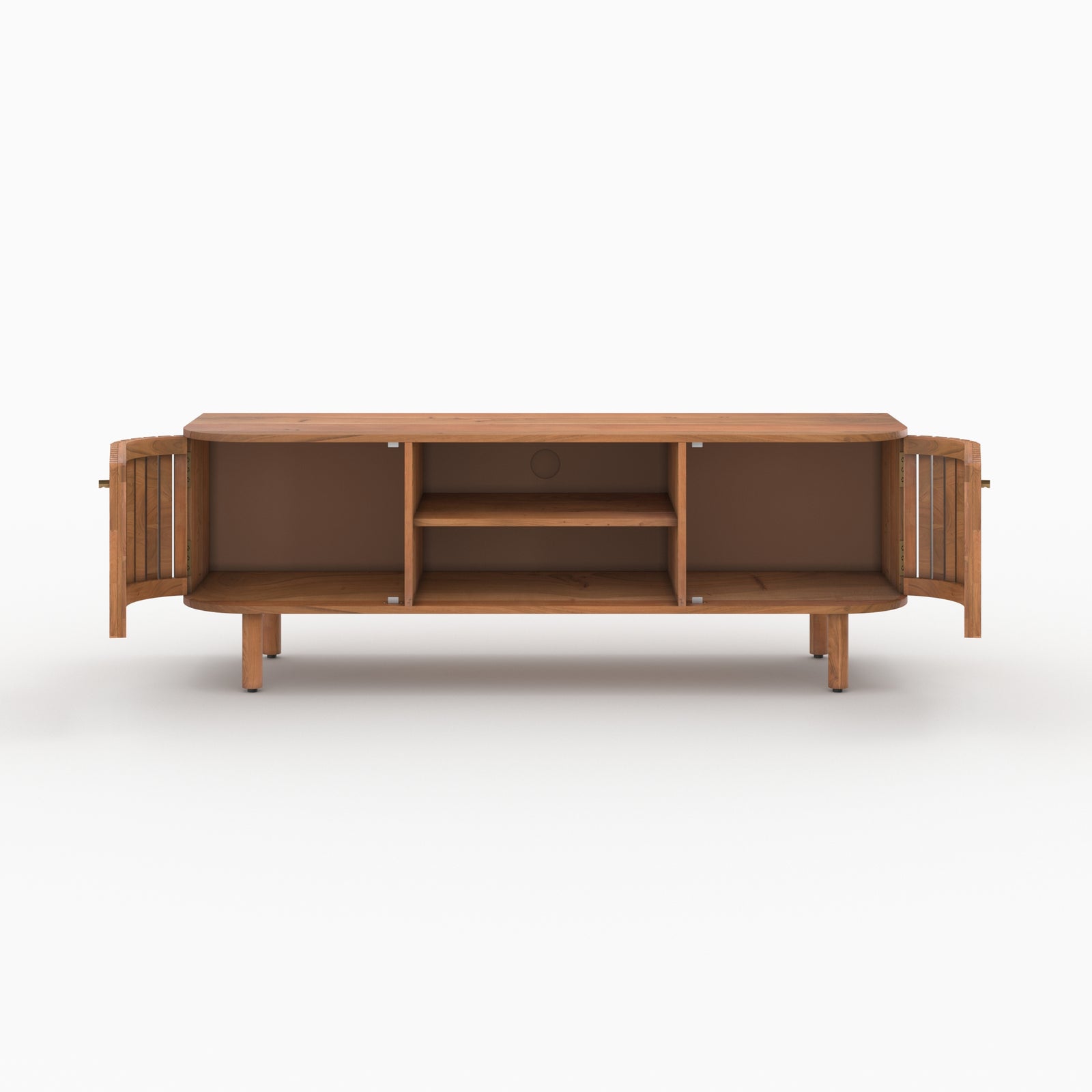 meuble tv paola en bois d acacia avec rangement