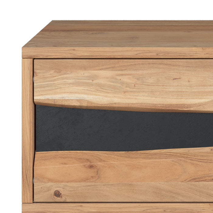 meuble tv rangement etagere en bois d acacia alabama