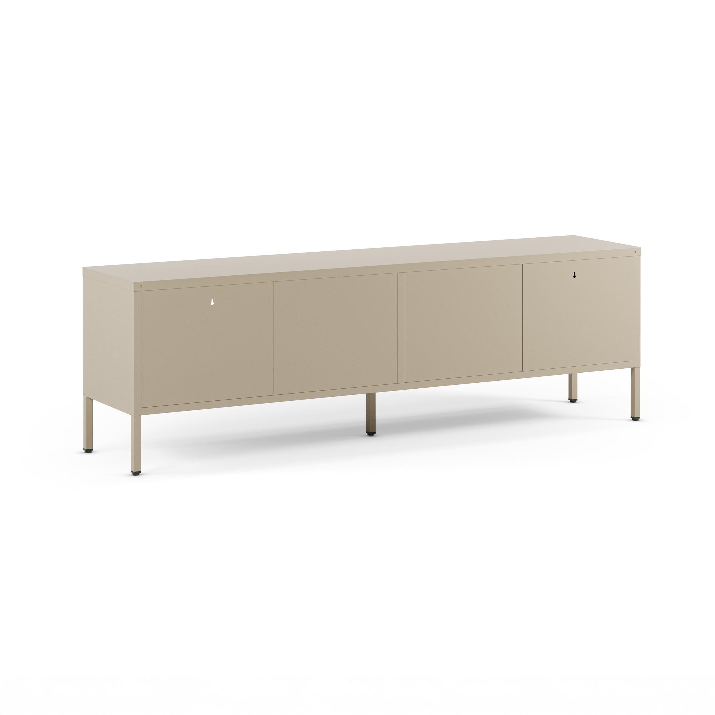 Meuble TV Latem en métal beige 2 portes, 160 cm