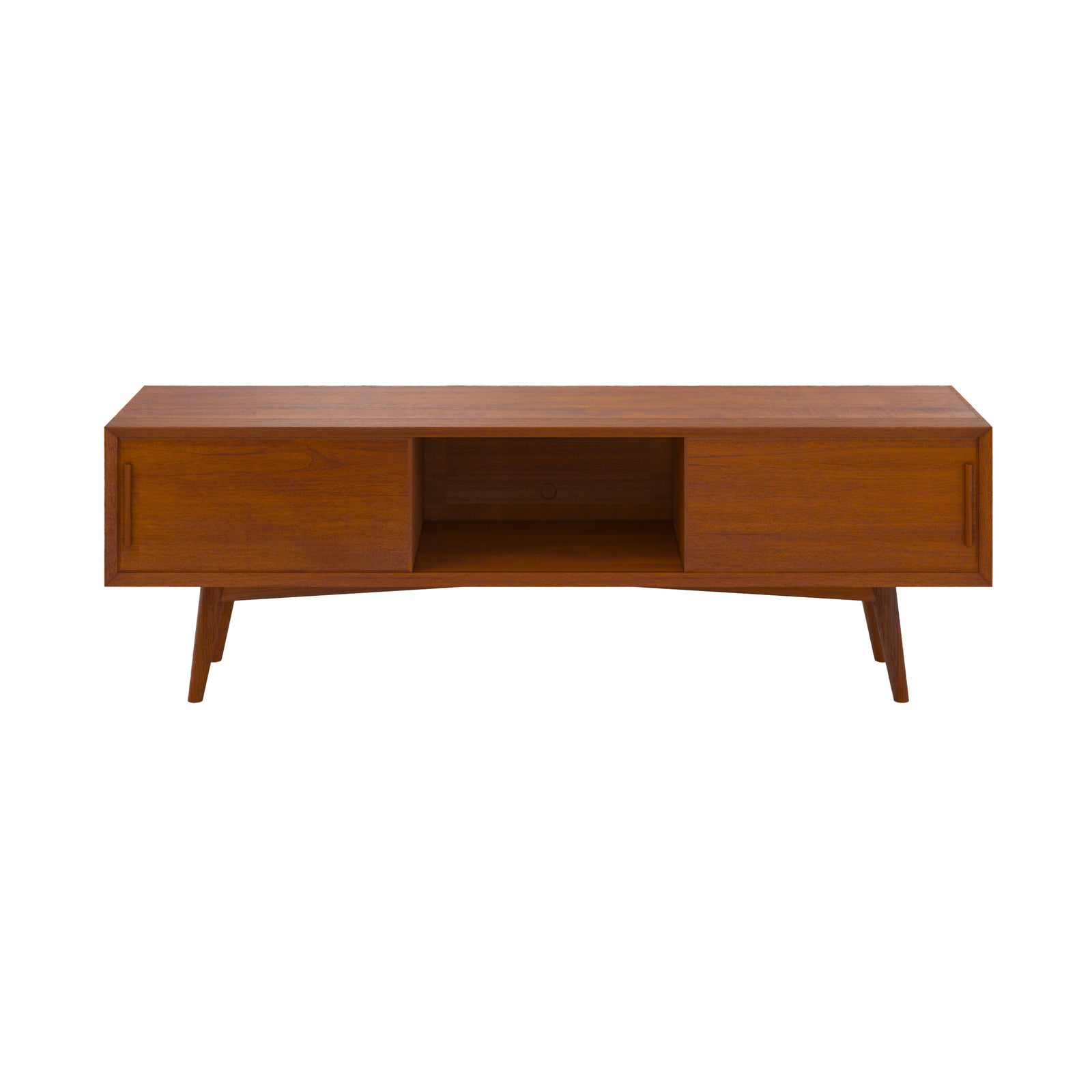 meuble tv teck massif waya 150cm rangement rendez vous deco