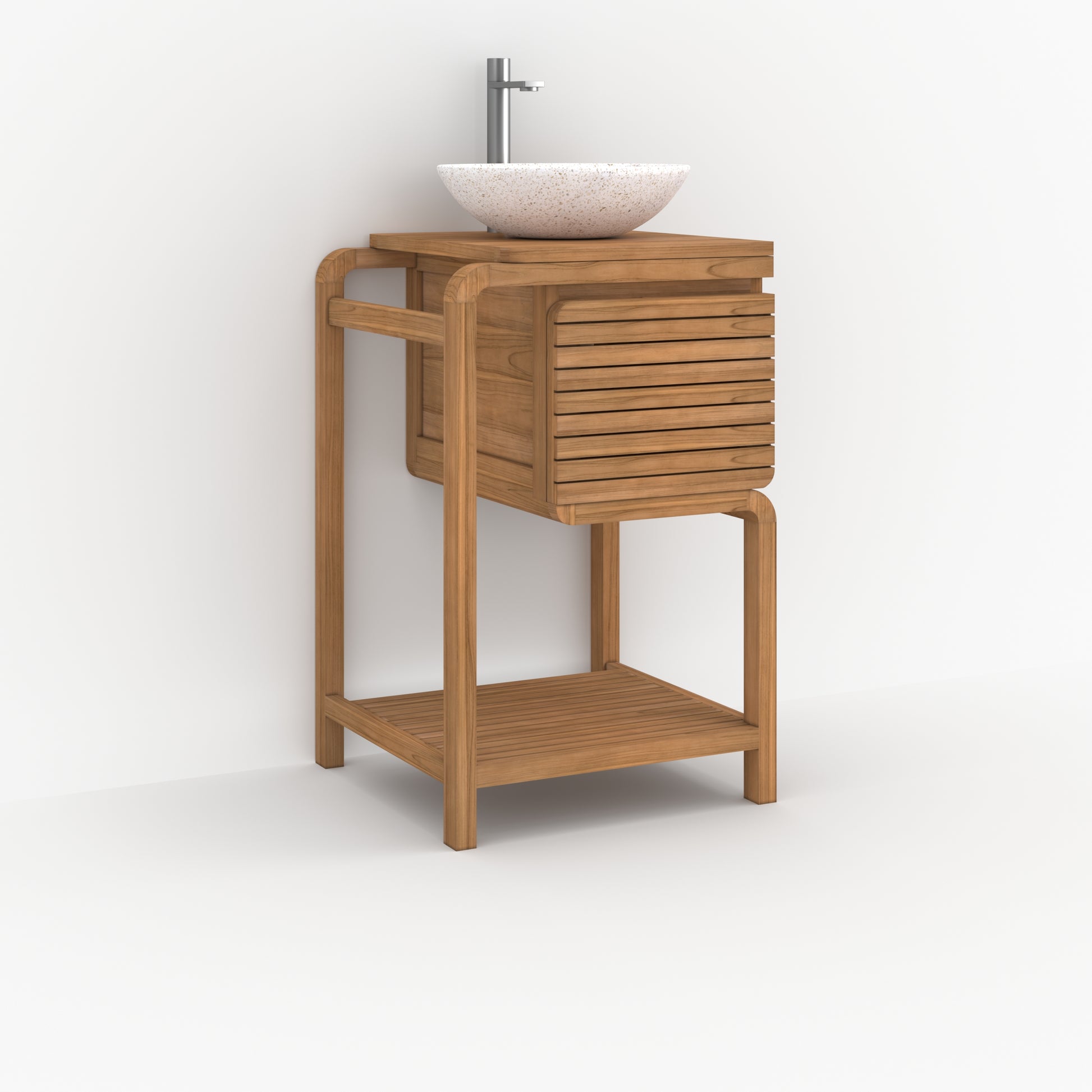 meuble vasque lucette en teck 50 cm
