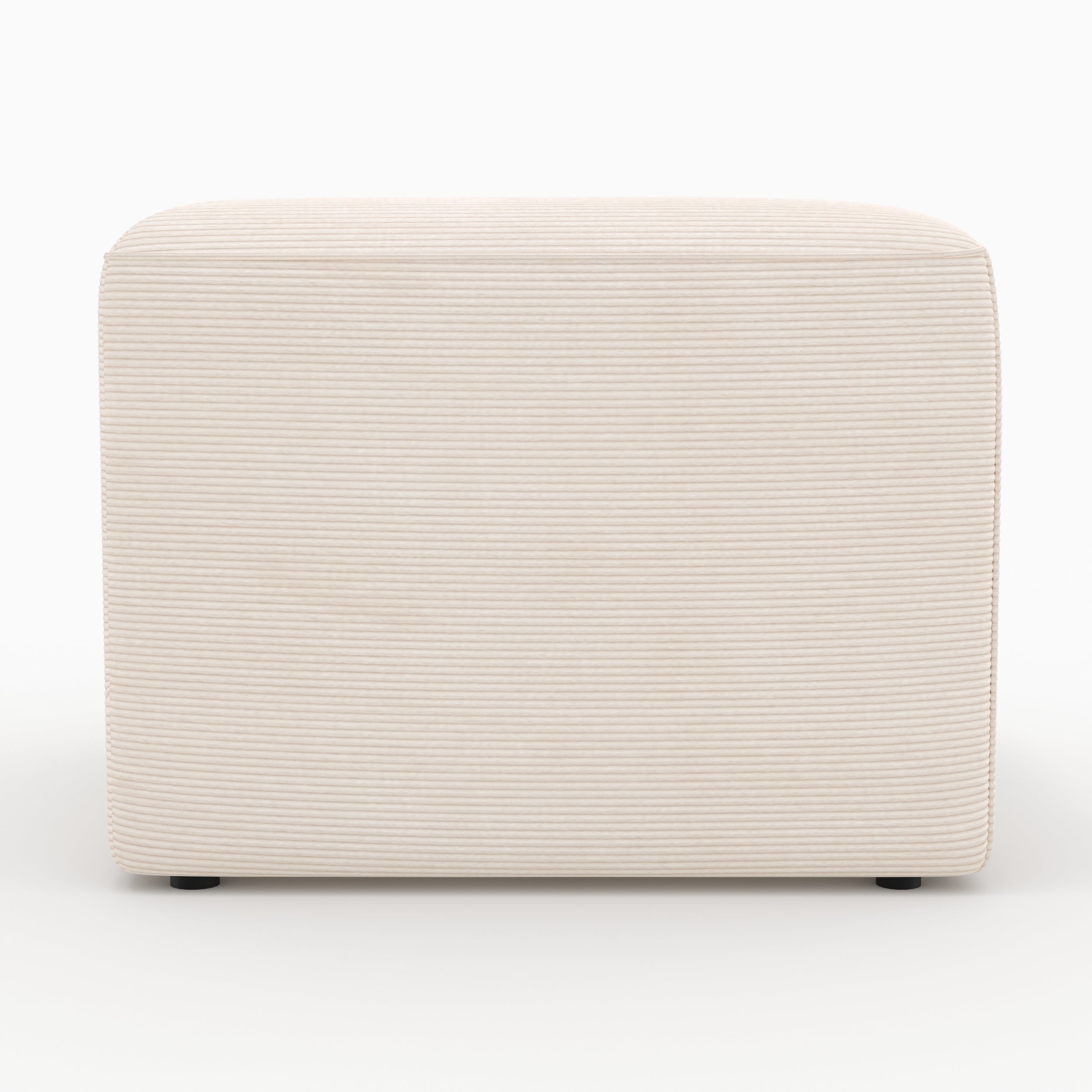 Canapé modulable Mina en velours blanc 2 places avec pouf