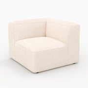 Angle droit Mina pour canapé modulable en velours blanc cassé