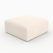 Pouf Mina quadrato per divano modulare in velluto bianco sporco