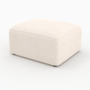 Pouf Mina rectangulaire pour canapé modulable en velours blanc cassé