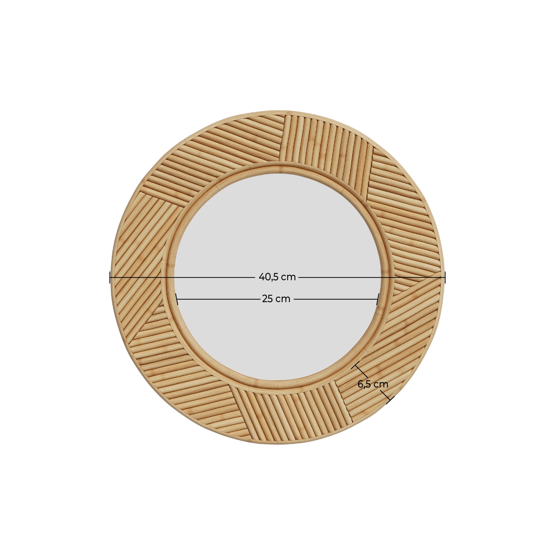 miroir lapta en rotin rond diametre 40