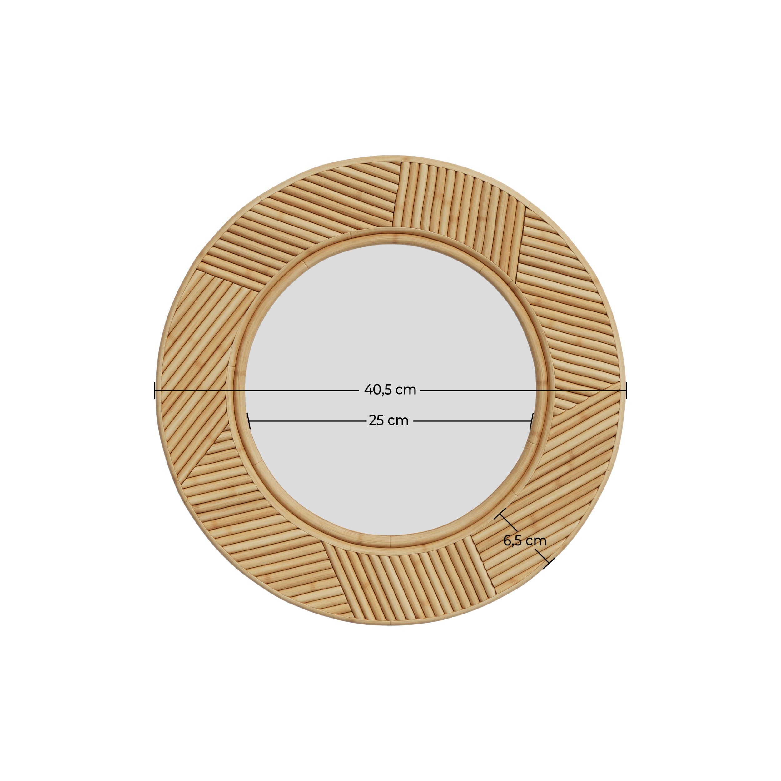 miroir lapta en rotin rond diametre 40