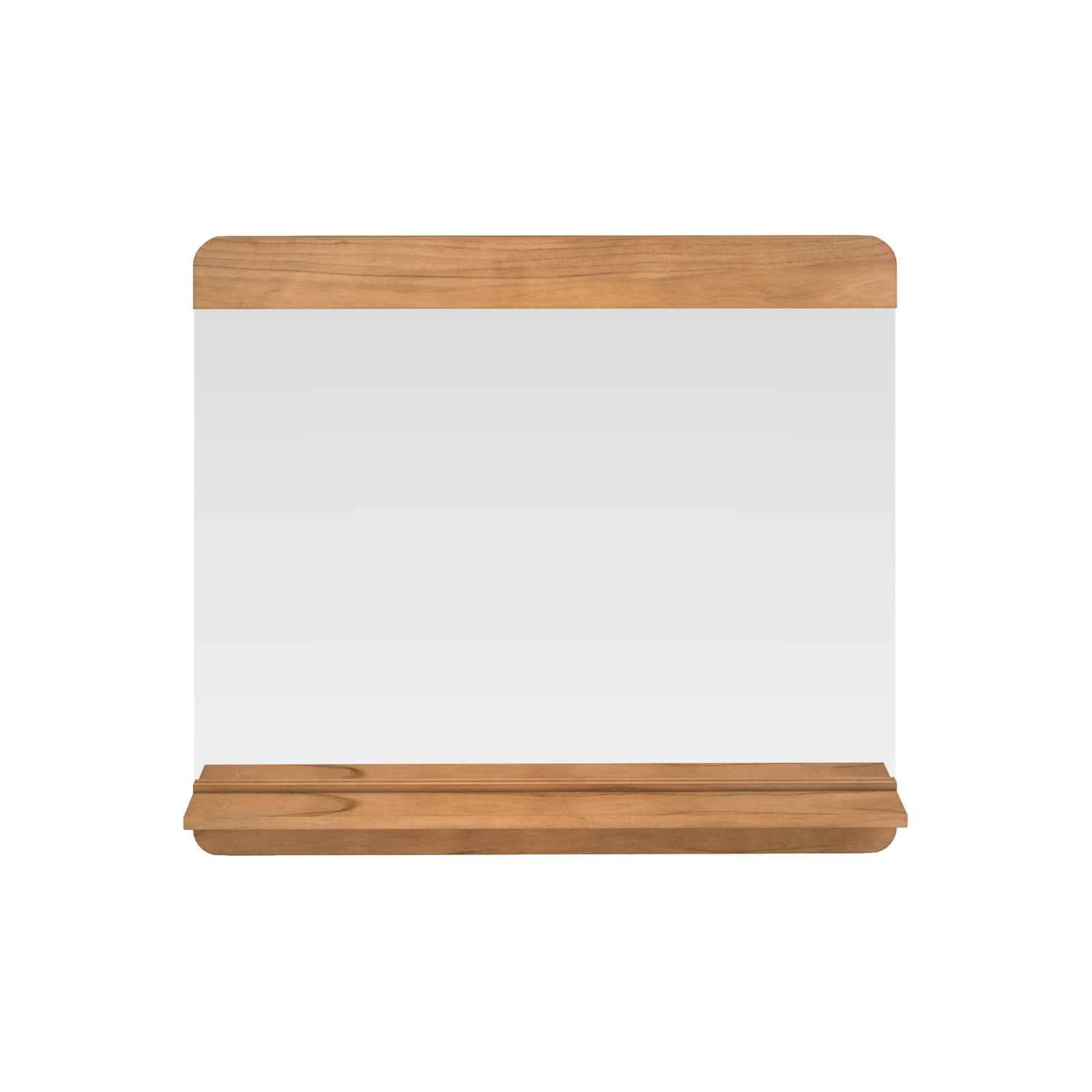 miroir mural de salle de bain rectangulaire bois nymphea fond blanc