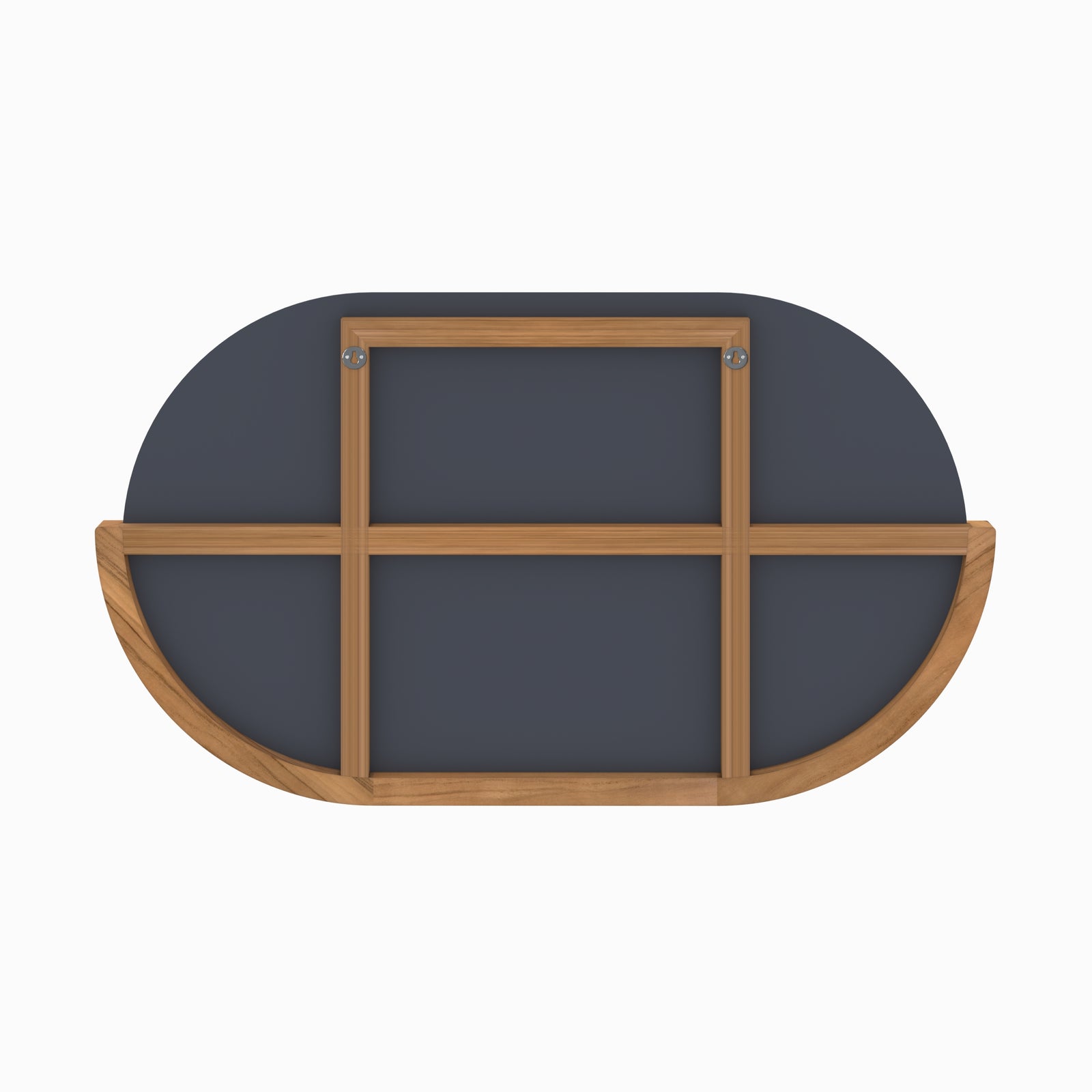 miroir mural de salle de bain zephyr ovale bois de teck